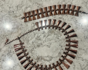 vintage 1950s Renoir copper necklace and bracelet