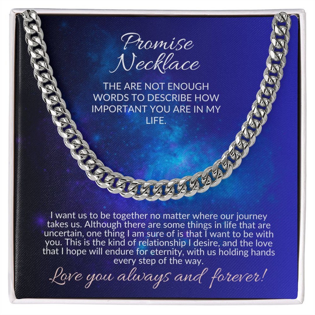 Collana Uomo A Catena Cubana In Acciaio Inossidabile – Regalo Per Fidanzato/marito, Con Confezione Regalo E Messaggio - 2