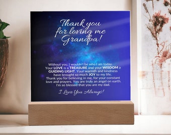 Grandpa Acrylic Plaque: 'Thank You For Loving Me' Gift