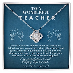 To a wonderful Teacher, Retirement Gift for teacher, teacher gift necklace,