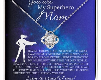 Warrior Mom Necklace: Cubic Zirconia, 14k White Gold Finish
