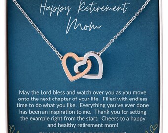 Happy Retirement Mom - Interlocking hearts - May the Lord bless