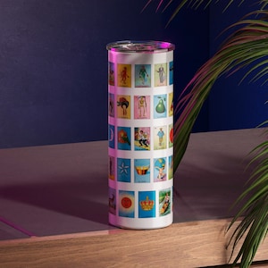 Envoltura de vaso de loteria de 20 oz, diseño de sublimación para vasos flacos de 20 oz, imagen de vaso, sublimación, envoltura de vaso mexica