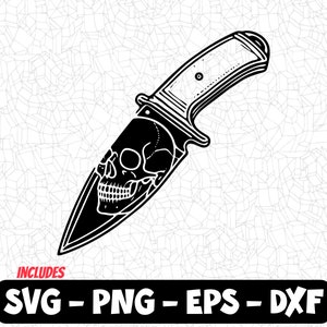 Skull Knife SVG for Sublimation, Laser Engraving, T-Shirts, Mugs, and Tattoo Art