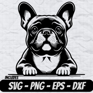 Französische Bulldogge-Svg-Design, Hund PNG Clipart, Sublimationsdesign, Cricut-Schnitt-Dateien, Lasergravurdateien, T-Shirt-Designs, süßes Hunde-Logo