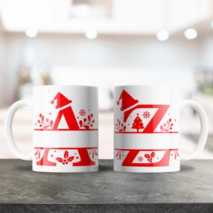 Crea tus tazas de café navideñas personalizadas, perfectas para tazas de cualquier tamaño, incluye letras navideñas de la A a la Z, archivos PNG y SVG