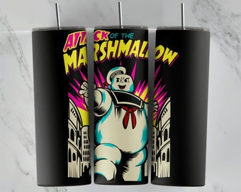 Marshmallow Tumbler Design, For 20oz Tumbler, Sublimation Design, Novelty Cup, Tumbler PNG, Sublimacion, Waterslide, Vinyl Wrap, Cartoon
