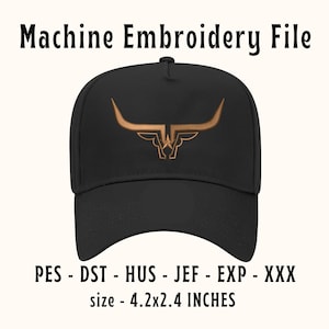 Disegno per ricamo a forma di toro, file per macchina da ricamo, Ricoma, Brother, PES, DST, EXP, disegno per ricamo a forma di cappello con soldi