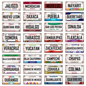 Lot de créations Placas Mexico PNG, 32 modèles de haute qualité, Décorations de plaques, Effet oxydé, États-Unis