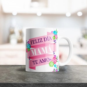 Envoltório de caneca Dia De Las Madres, canecas de 12 onças e 15 onças Design de sublimação para canecas de café de cerâmica, design colorido bonito, design de caneca de mãe png