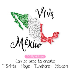 Viva Mexico PNG Design zur Herstellung von T-Shirts, Tassen, Bechern, Aufklebern und mehr! Mexikanische PNG Grafik