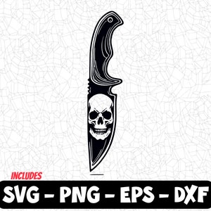 Skull Knife SVG for Sublimation, Laser Engraving, T-Shirts, Tumblers, and Tattoo Designs