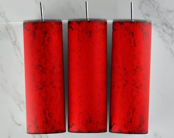 Design a sublimazione rosso grunge per bicchieri skinny da 20 once, disegni PNG per bicchieri, involucri png per bicchieri da 20 once. Pianta per la sublimazione