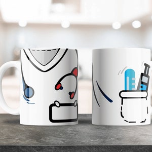 Design tazza infermiera, per tazze da 12 once e 15 once, design a sublimazione, tazza novità, immagine tazza di caffè, sublimazione, dottore, laureato in medicina