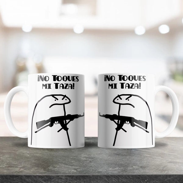 No Toques Mi Taza! Diseño Para Taza de Cafe 12oz & 15oz - Funny Cartoon Sublimation Design, Coffee Lover Ceramic Mug Design