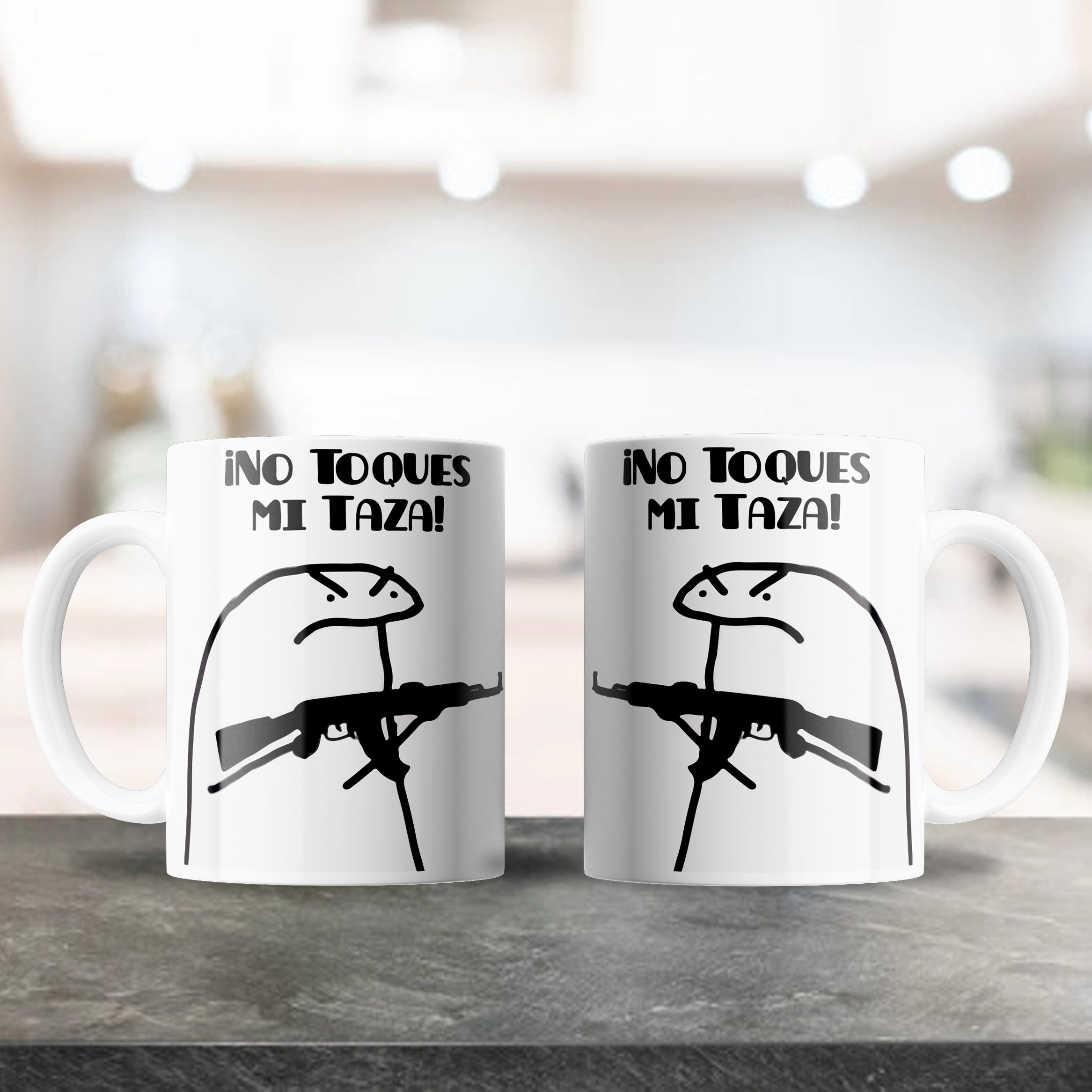 トーク・ミ・タザはありません！ Diseño Para Taza de Cafe 12オンス & 15オンス - 面白い漫画昇華デザイン、コーヒー愛好家セラミックマグデザイン