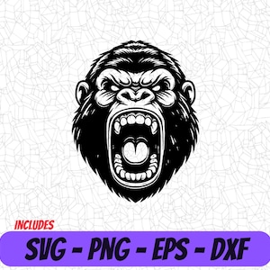 Gorilla PNG Design | Gorilla SVG File | Ape clip art | Cricut Cut File | Sublimation T-Shirt Design | POD Commercial use
