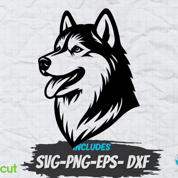 Husky Svg Design, PNG clipart, Sublimation Designs, Cricut Cut Files, Laser Engraving Files. T-shirt Designs, Dog Business Logo Vector