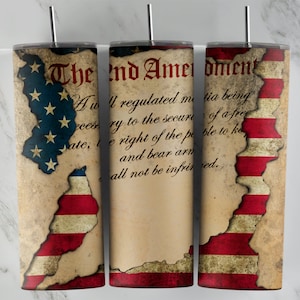 The 2nd Amendment Tumbler Design, 20oz Skinny Tumbler Wrap for Sublimation, Tumbler Template, America Tumbler PNG Download