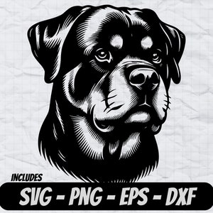 Rottweiler Svg Design, clipart PNG de cachorro, design de sublimação, arquivos de corte Cricut, arquivos de gravação a laser, designs de camisetas, imagem Svg de cachorro Rottie