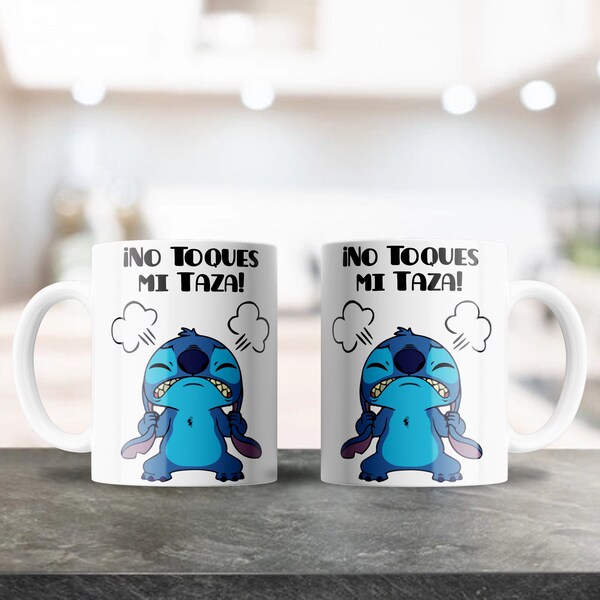 No Toques Mi Taza! Diseño Para Taza de Cafe 12oz & 15oz - Cute Cartoon Sublimation Design, Coffee Lover Ceramic Mug Design