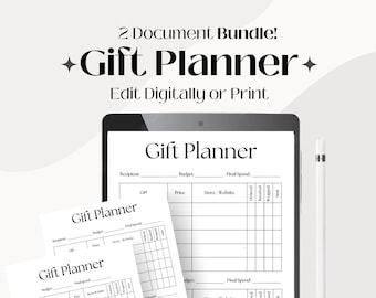 Gift Planner Idee regalo digitali Tracker regali A4 PDF stampabile e scaricabile in digitale