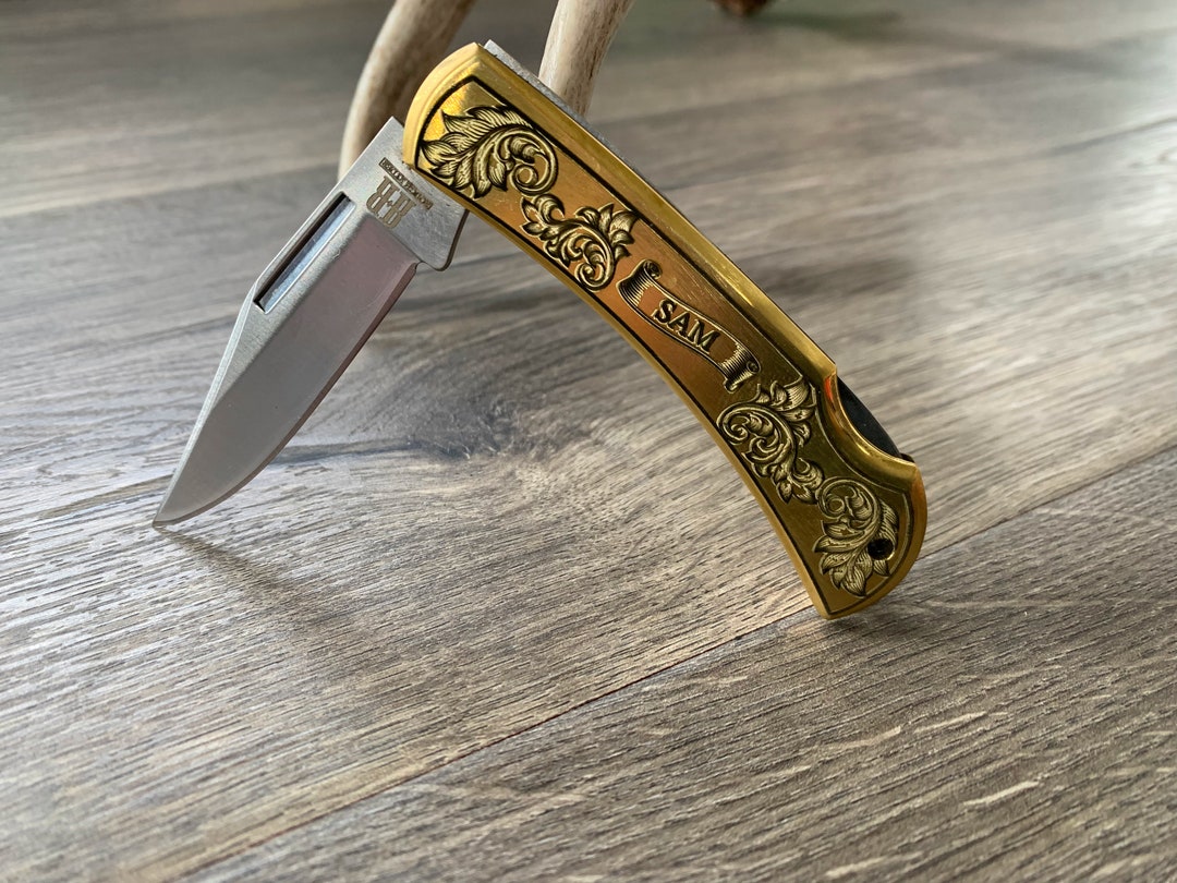 Handmade Pocket Knife Brass Handle Birthday Gift Folding Knife
