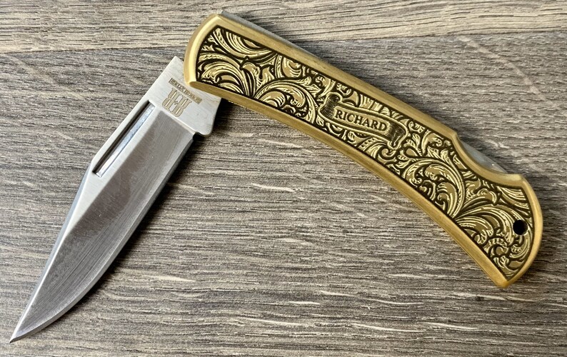 Handmade Brass Pocket Knife Handle Birthday Gift Folding Knife Etsy