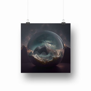 Galaxy Globe Digital Download, Galaxy Poster Print, Beautiful Galaxy Picture, Space Photo