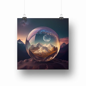 Galaxy Globe Digital Download, Galaxy Poster Print, Beautiful Galaxy Picture, Galaxy Space Image