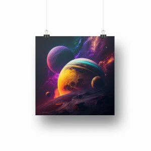 Galaxy Planets Digital Art, Galaxy World Digital Poster, Galaxy Poster, Galaxy Picture, Galaxy Art, Space Art, Outerspace Poster Digital Art