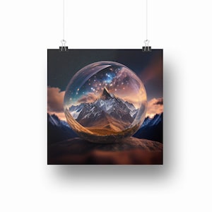Galaxy Globe descarga digital, Galaxy Poster Print, hermosa imagen de la galaxia.