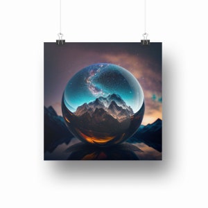 Galaxy Globe Digital Download, Beautiful Globe Image, Galaxy Picture