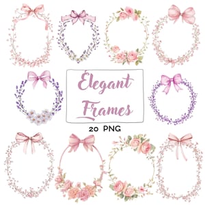 Aquarell Rosa Rahmen, Kokette Rosa Rahmen, Blumenrahmen, Aquarell Rosa Schleife Clipart, Einladung Design-Elemente, Bogen Rahmen Clipart