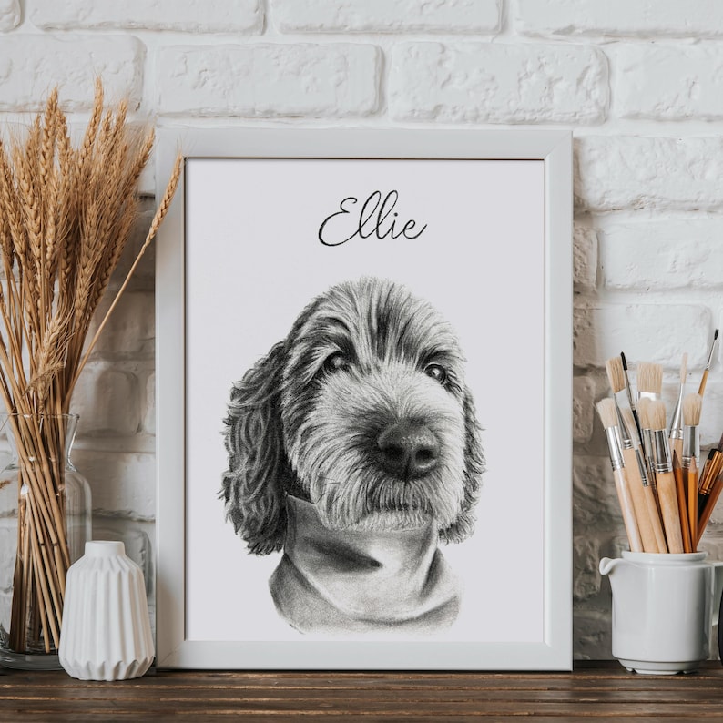 Custom Hand Drawn Graphite Pet Portraits - Etsy