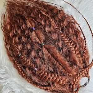 Ponytail Braids Extension Elastic Band Kanekalon ponytail Long ponytail on a rubber band synthetic hair copper