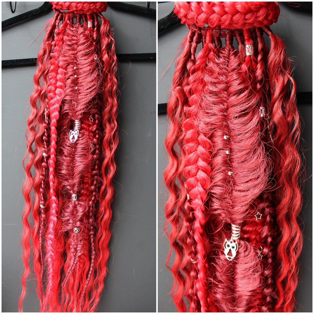 Ponytail Braids Extension Elastic Band Kanekalon Boho Braids Etsy