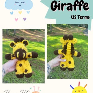 Crochet Giraffe Pattern, Easy, Simple, PDF File download, Digital Download Pattern, Giraffe Digital Download Crochet Pattern.