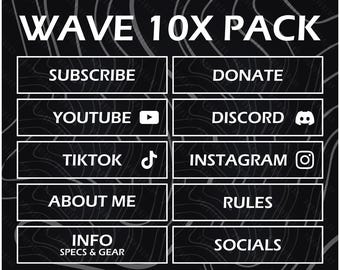 10x Twitch Panels Pack - Black & White | Clean Panels - Instant Download / Ready to Use
