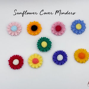 Colorful Sunflower Cover and Needle Minders / Diamond Painting, Cross Stitch, Embroidery Accessory - Magnetic Minder in 9 Beautiful Colors