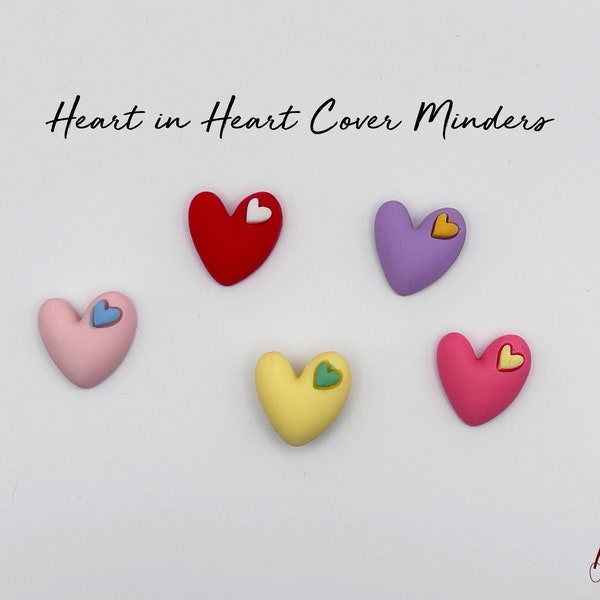 Heart in Heart Cover Minder / Diamond Painting Accessory - Magnetic Minder in five beautiful colors