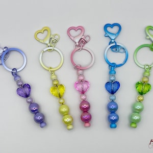 Llavero con forma de corazón de malvavisco, con efecto pastel y brillo para llaves, mochilas o adornos para carteras en 5 colores diferentes