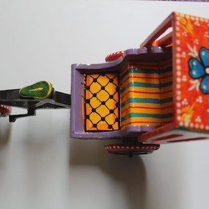 New Wooden Hand painted Hand made Rickshaw Traditional Vehicle of Banaras show piece decor