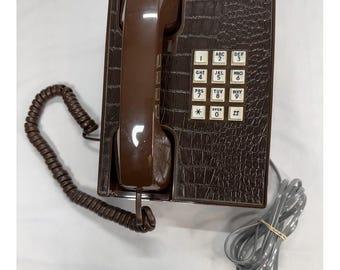VTG Western Electric Faux Alligator Snake Skin Touch Tone Desk Phone - untested
