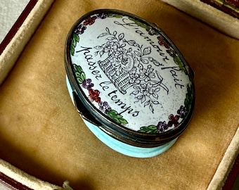 Antike georgische Emaille Patch Box