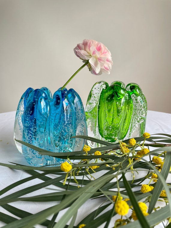 ヴィンテージのブリカンテ製アートガラス花瓶 - Etsy 日本