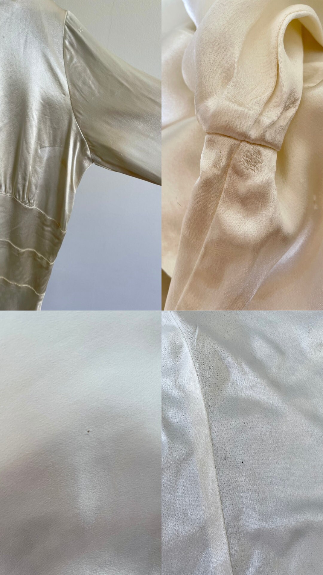 Vintage 1930s Ivory Satin Wedding Dress