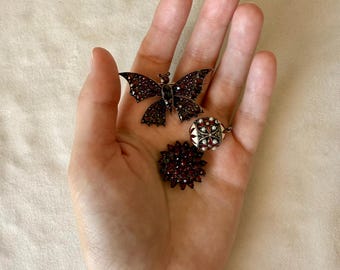 アンティークビクトリア朝のボヘミアンガーネットブローチ - Etsy 日本