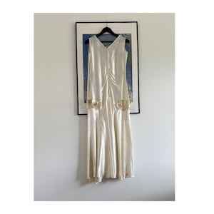 Vintage 1920&#39;s Silk Satin Wedding Dress in Ivory Colour