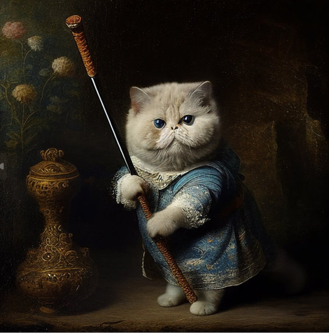 Munchkin Cat Printable Wall Art Cat Art Home Decor Animal Art Painting ...